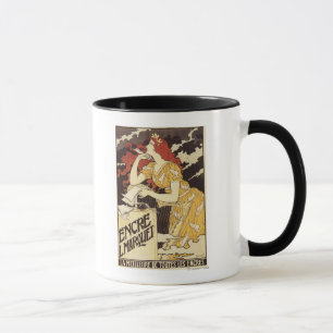 Mug L. Marquet Ink Rouge-A dirigé la femme et l'harpe