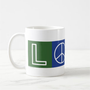 Mug L-O-V-E - Symbole du coeur et de la paix