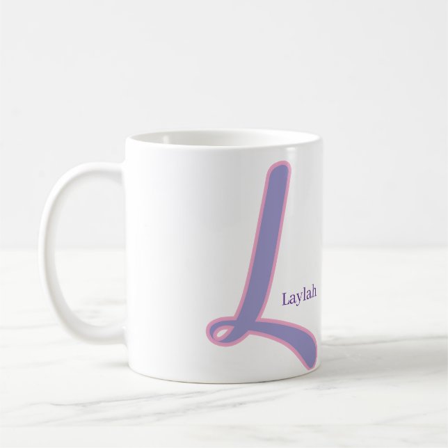 Mug L personnalisé rose et violet moderne (Gauche)