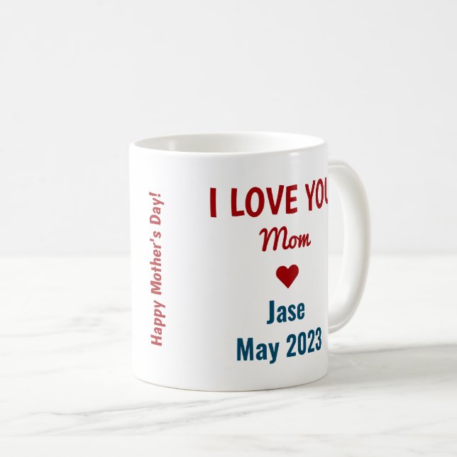 Mug l t'aime Maman plus que les mots peuvent dire Nom (Devant droit)