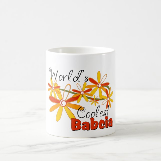 Mug La Babcia la plus cool du monde floral (Centre)