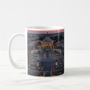 Mug La basilique et la place Saint-Pierre au coucher d