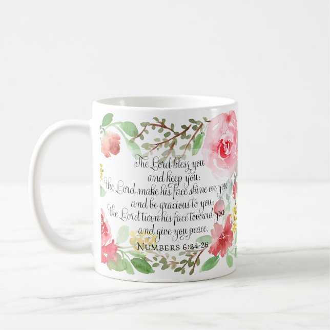Mug La bénédiction | Art Écriture | Numéros 6:24-26 (Gauche)