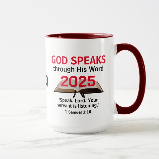 Mug La Bible de Dieu chrétien 2025 TOUTE ANNÉE Monogra (Droite)