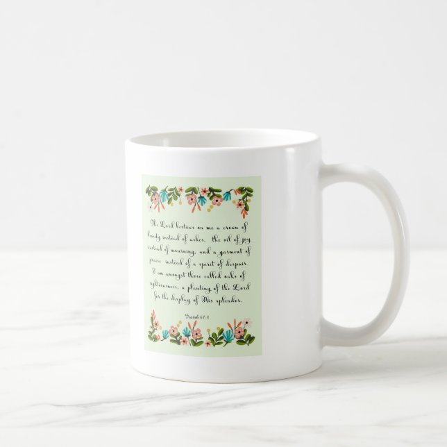Mug La bible exprime l'art en vers - 61:3 d'Isaïe (Droite)