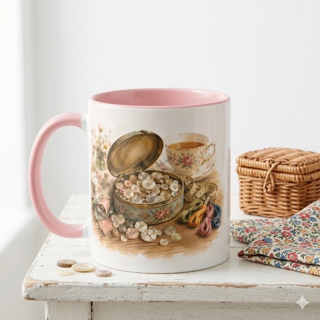 Mug La Boîte en Fer-Blanc du Bouton (The Button Tin Mug)