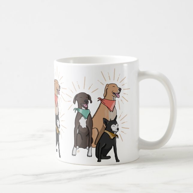 Mug La bouillie de café de chien avec Teddy l'homme et (Droite)