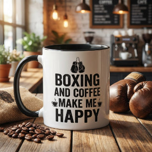 Mug La boxe et le café me rendent heureux Funny Boxer