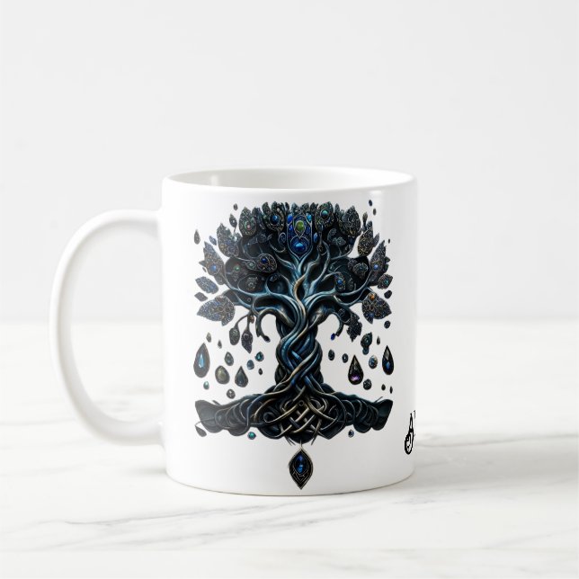 Mug La brillance de l'arbre de vie les pierres précieu (Gauche)