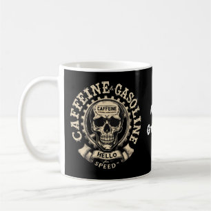 Mug La caféine et l'essence disent bonjour à la vitess