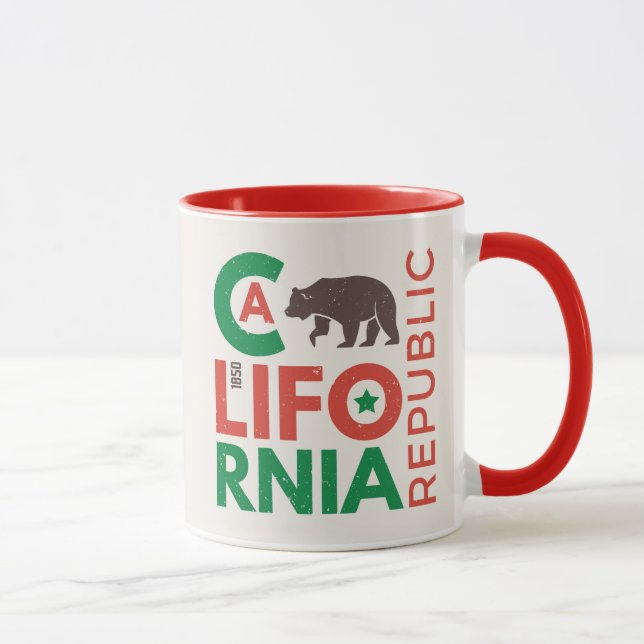 Mug La Californie avec le logo d'ours gris (Droite)