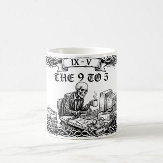 Mug La carte de tarot 9 à 5 | Squelette d'entreprise d
