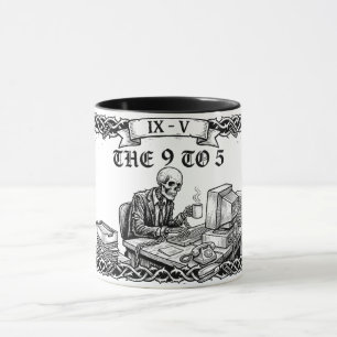 Mug La Carte de Tarot 9 à 5 Squelette d'entreprise d