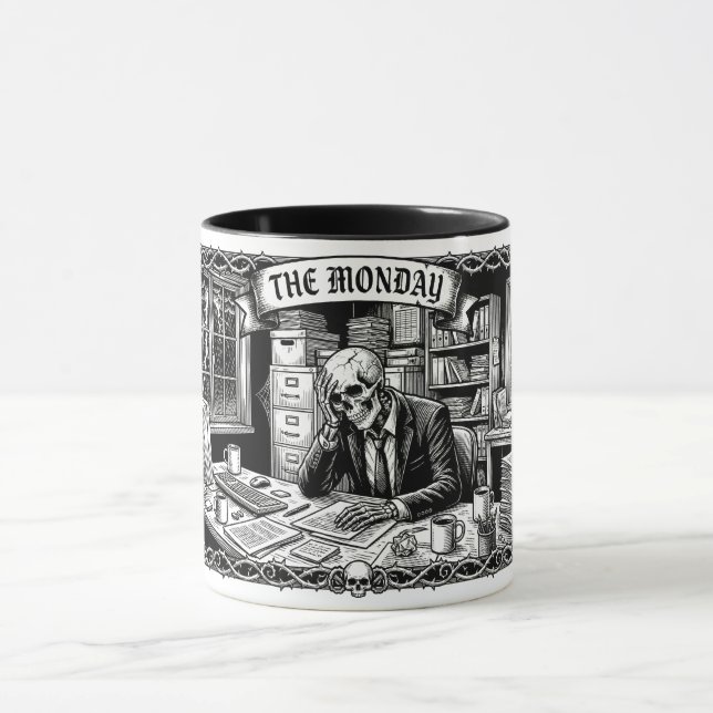 Mug La carte de Tarot du lundi | Squelette d'entrepris (Centre)