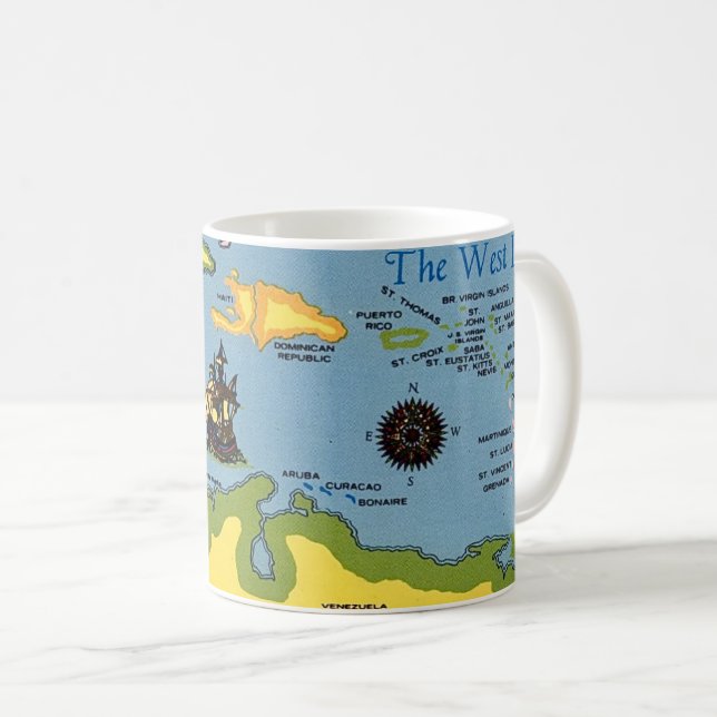 Mug La carte des Antilles  (Devant droit)