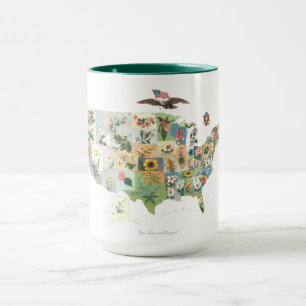 Mug La carte des fleurs des États-Unis - notre bouquet