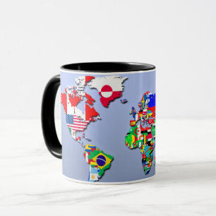 Mug La carte du monde avec leurs drapeaux
