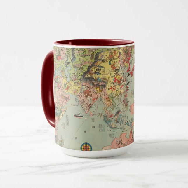 Mug La carte du monde en un coup d'oeil - Les routes a (Devant gauche)