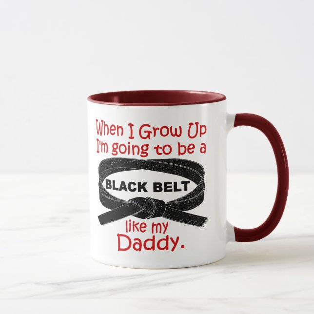 Mug La ceinture noire de KARATÉ aiment mon papa 1 (Droite)
