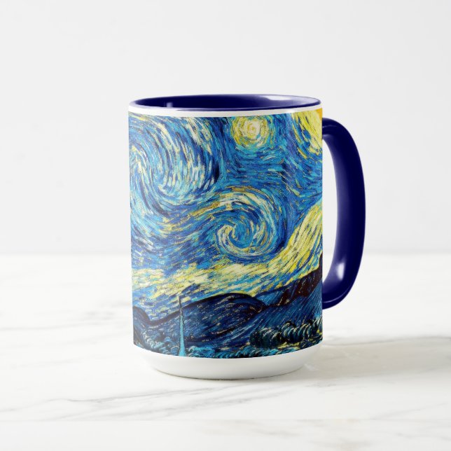 Mug La célèbre peinture de Van Gogh, Nuit étoilée (Devant droit)