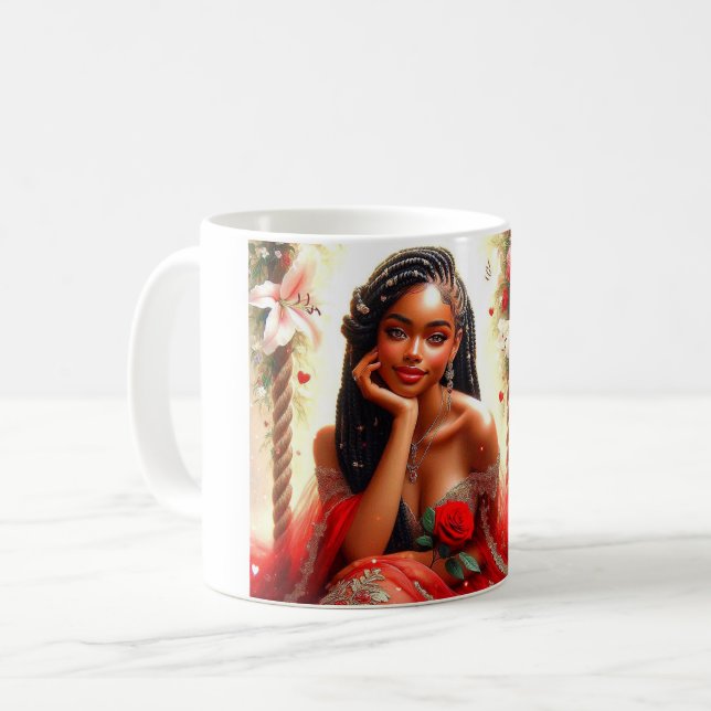 Mug La chaleur de l’amour : une coupe à l’ondulation e (Devant gauche)
