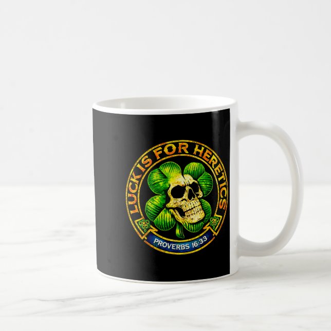 Mug La chance est pour les hérétiques trèfle crâne pro (Droite)