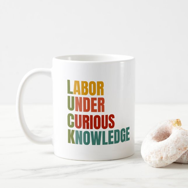 Mug La chance. Travailler sous une connaissance curieu (Avec donut)
