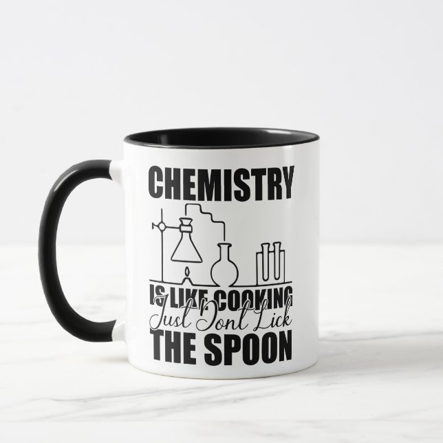 Mug La chimie est comme cuisiner humour scientifique  (Gauche)