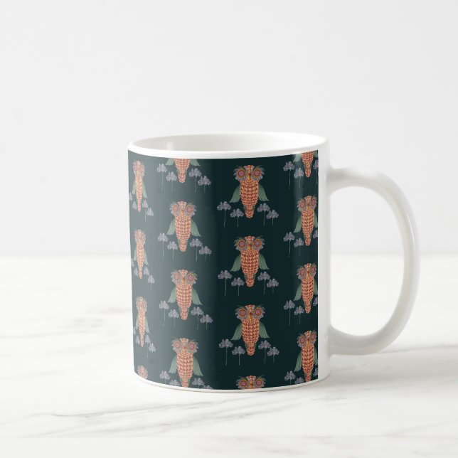 Mug La chouette de sagesse et de fleurs (Droite)