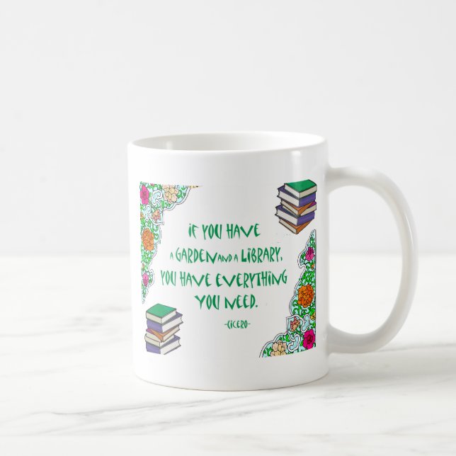 Mug La citation de Cicero sur des bibliothèques (Droite)