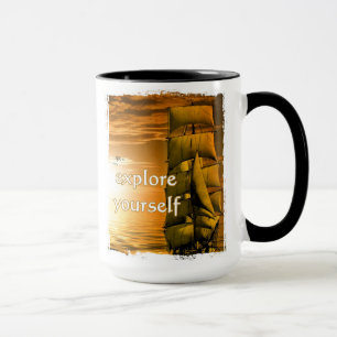Mug la citation de motivation de bateau vintage