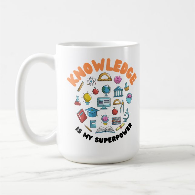 Mug La connaissance est ma superpuissance (Gauche)