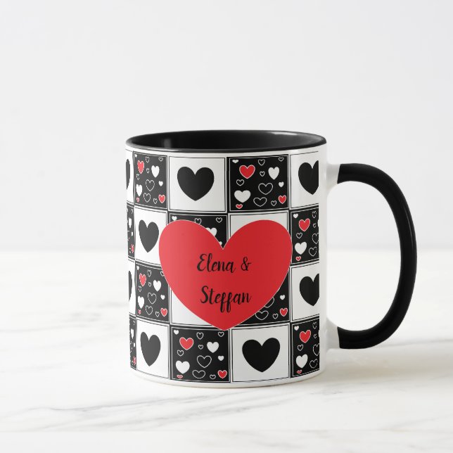 Mug La coquille romantique du couple personnalisé (Droite)