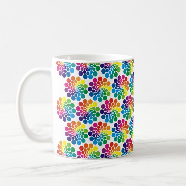 Mug La couleur dirige le motif de cercle + votre (Gauche)