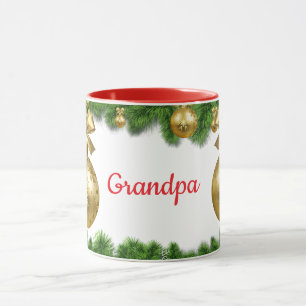 Mug La coupe de Noël de grand-père, intérieur rouge,