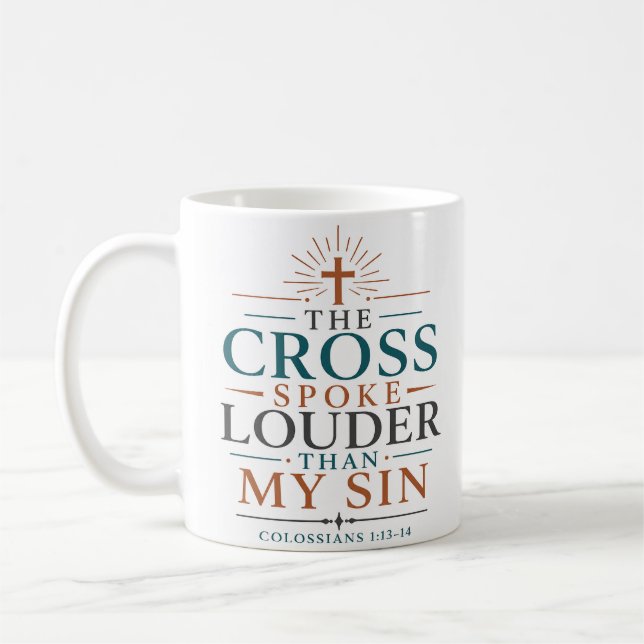Mug La Croix a Parlé Plus Fort que Mon Péché Citation  (Gauche)