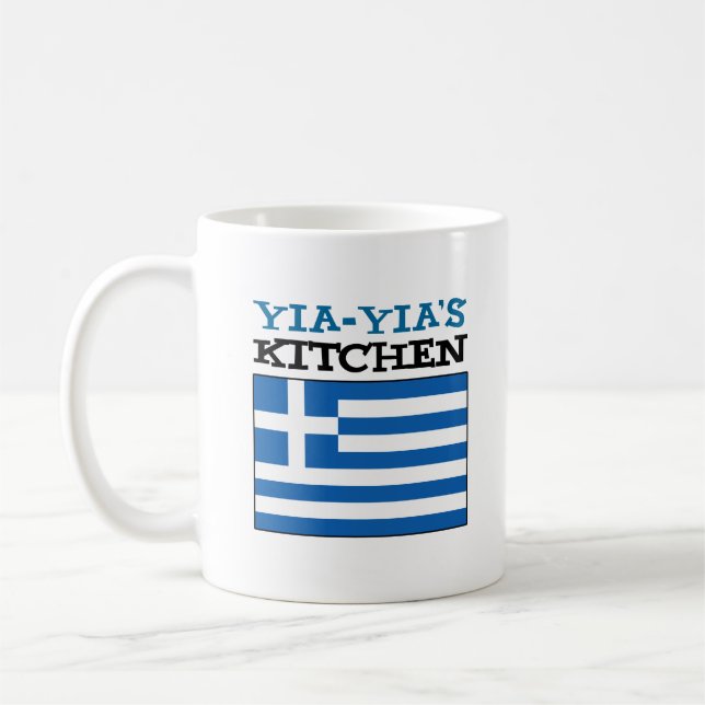 Mug La cuisine de Yia-Yia Drapeau de la Grèce (Gauche)