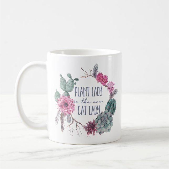 Mug La dame de plante est la nouvelle dame de chat (Gauche)