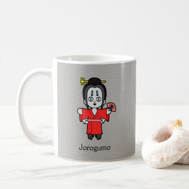 Mug La dame Jorogumo de l'araignée japonaise : Cartoon (Avec donut)