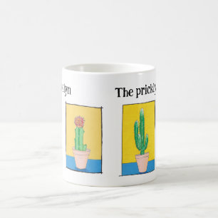 Mug La dame plante, les dessins de cactus, ton nom