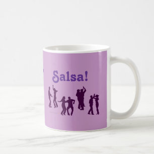 Mug La danse de Salsa pose des silhouettes faites sur