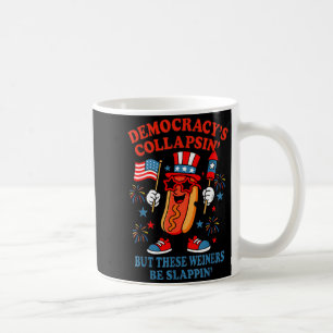 Mug La démocratie s'effondre drôle hot dog 4 juillet D