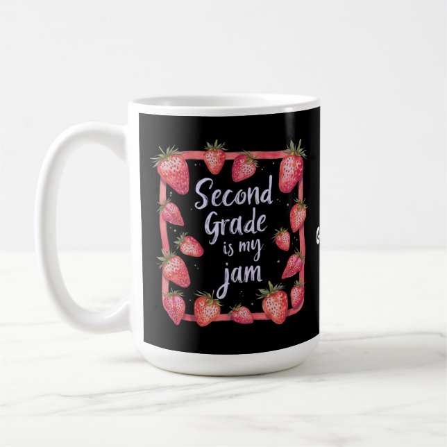 Mug La deuxième année est mon truc fraise professeur d (Gauche)