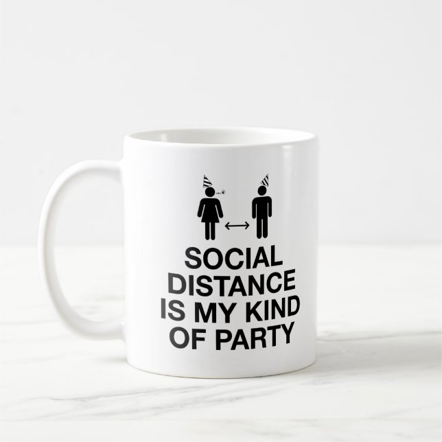 Mug La distance sociale est mon genre de parti (Gauche)