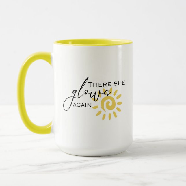 Mug Là, Elle Glisse De Nouveau Citation Positive Jaune (Gauche)