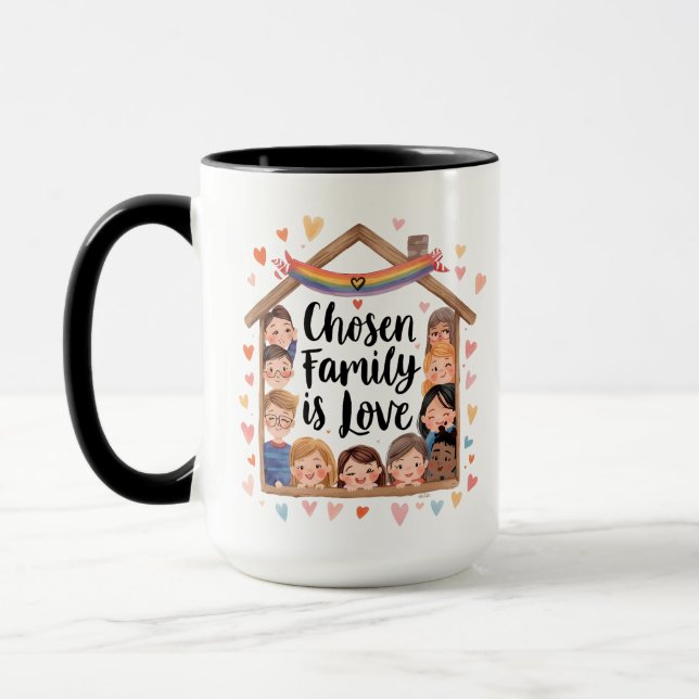 Mug La Famille Choisi est Amour Création | Affirmation (Gauche)