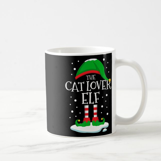 Mug La famille de Noël des elfes Amoureux de les chats (Droite)