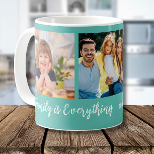 Mug La famille est tout 3 Collage de photos Nom de fam