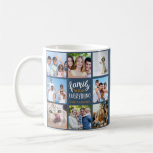 Mug "La famille est tout" Collage photo personnalisé