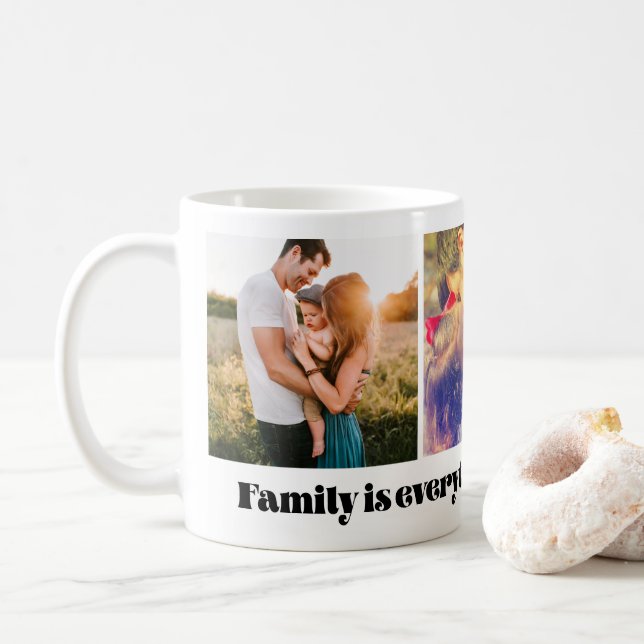 Mug La famille est tout le mignon collage photo (Avec donut)